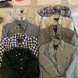 Lot of 8 Ralph Lauren plaid/checkered boys 5T button down shirts